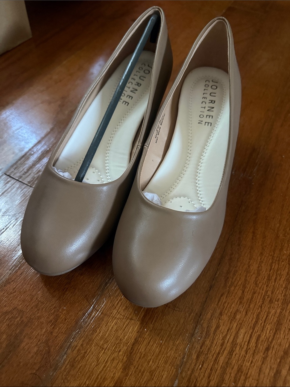 Journee Collection Taupe Round-Toe Ballet low heel